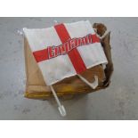 A pallet containing ten boxes of England car flags