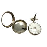 A George III pair-cased silver pocket watch, London 1795, verge fusee movement signed Parker,