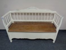 A Laura Ashley French style shabby chic storage hall seat