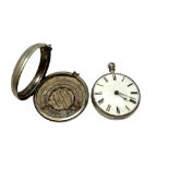 A Victorian silver pair-cased pocket watch, verge fusee movement signed J Berreys,