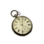 A silver open face key wound pocket watch, singed William Gibson, Aspatria,