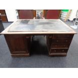 A 19th century mahogany partner's desk,