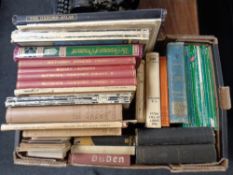 A box containing assorted volumes to include novels, classical sheet music books,