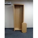 A set of contemporary oak open bookshelves, width 75 cm,