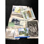 A quantity of plastic artist's folios containing a large quantity of watercolours and sketches by