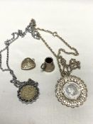 A small quantity of white metal jewellery,