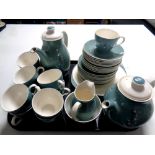 A tray containing a 39 piece Royal Doulton Spindrift china tea service
