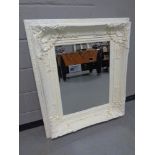 A Victorian style painted framed bevel edged overmantel mirror,