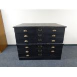 An early 20th century six drawer plan chest