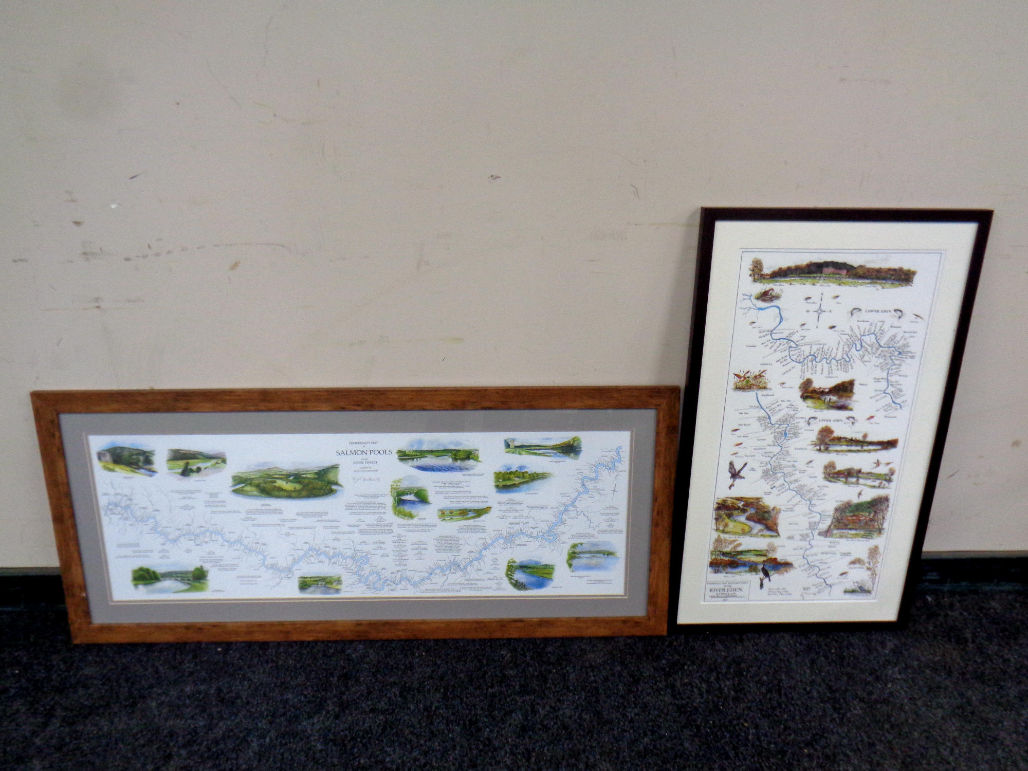 A fisherman's map and salmon pools on the River Tweed compiled by Nigel Houldsworth,
