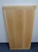 Six contemporary solid oak table tops, length 115 cm,