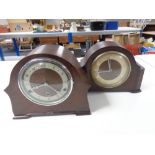 Two 1930s oak cased mantel clocks