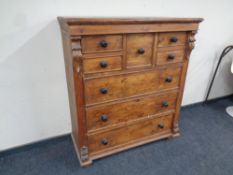 A Victorian style pine eight drawer chest, height 132 cm,