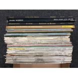 A box containing vinyl LPs, classical to include Beethoven, Tchaikovsky,