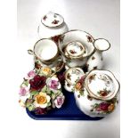 Thirteen pieces of Royal Albert Old Country Roses china