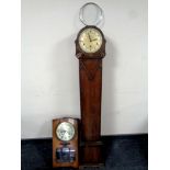 A President 31 day wall clock together with an oak granddaughter clock (as found)
