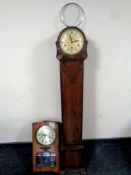 A President 31 day wall clock together with an oak granddaughter clock (as found)