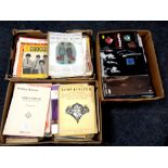 Three boxes containing sheet music and song books