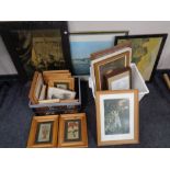 A large quantity of 20th century and later framed prints to include a Trevor D Boult signed limited