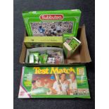 A box containing a quantity of Subbuteo sets, accessories and teams,