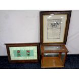 An Edwardian mahogany tiled wash stand back together with a chemist's scales case and an Edwardian