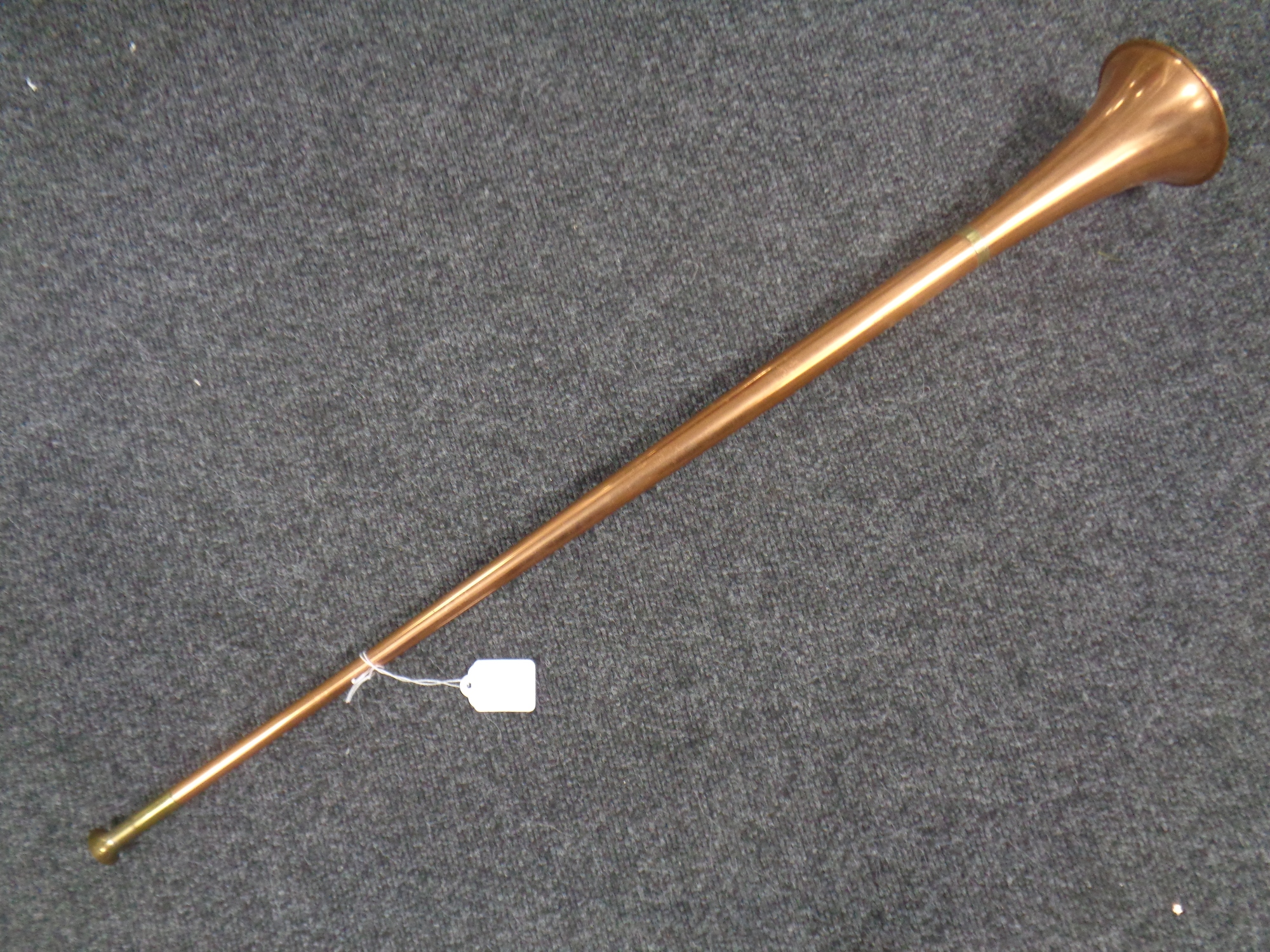 A vintage copper post horn,