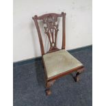 A Chippendale style child's chair
