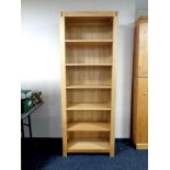 A set of contemporary oak open bookshelves, width 75 cm,
