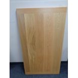 Five contemporary solid oak table tops, length 120 cm, width 68.