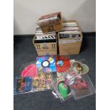 Three boxes containing 12 inch vinyl promo singles,