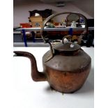 A Victorian copper kettle