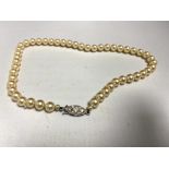 An early 20th century faux pearl necklace