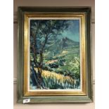 Tessa Spencer-Pryse : Mountain Ridge-Vancluse, oil on board, signed, 45 cm x 32 cm,