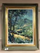 Tessa Spencer-Pryse : Mountain Ridge-Vancluse, oil on board, signed, 45 cm x 32 cm,