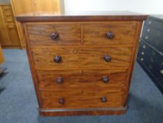 A Victorian chest of two over three drawers,