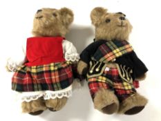 Two Scottish teddy bears by Wellwood