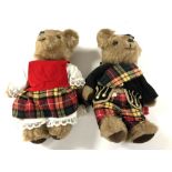 Two Scottish teddy bears by Wellwood