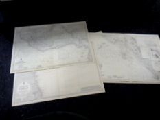 Twelve mid 20th century folded maps of tidal formations