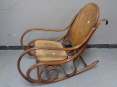 A bentwood rocking chair