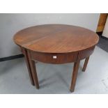 A pair of 19th century mahogany D-end tables