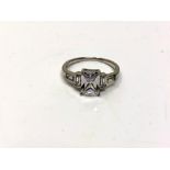 A sterling silver Art Deco style ring