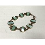 A silver stone set bracelet