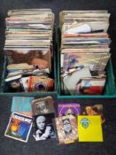 Two boxes containing a large quantity of vinyl LPs,