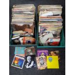 Two boxes containing a large quantity of vinyl LPs,