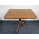 A Victorian mahogany tilt topped pedestal occasional table