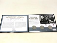 A Portraits of a Leader Churchill 50th Anniversary Coin Cover.
