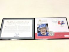 A 2015 The Queen's Birthday Commemorative Coin Cover.