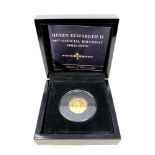 A Bradford Exchange Queen Elizabeth II 90th Official Birthday Gold Unite, struck in 9ct gold, 2.
