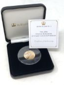 A Gold Sovereign 2016, cased, with certificate of authenticity.