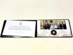 The Queen Elizabeth II 90th Birthday Solid Gold Commemorative Coin Cover, struck in 9ct gold, 1g.